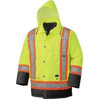 5021BB Waterproof 7-in-1 Parka, High Visibility Lime-Yellow, X-Small Helyx Safety & Industrial Supplies