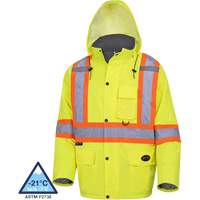 5031 Manteau de s&eacute;curit&eacute; matelass&eacute; imperm&eacute;able, Jaune lime haute visibilit&eacute;, Petit Helyx Safety & Industrial Supplies