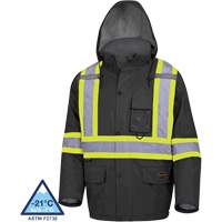 5031BK Manteau de s&eacute;curit&eacute; matelass&eacute; imperm&eacute;able, Noir, Petit Helyx Safety & Industrial Supplies