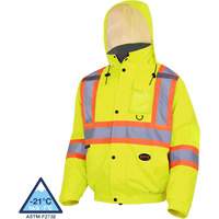 5033 Veste aviateur de s&eacute;curit&eacute; imperm&eacute;able et matelass&eacute;e pour l'hiver, Polyester, Jaune lime haute visibilit&eacute;, Petit Helyx Safety & Industrial Supplies