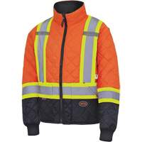 5015 Manteau matelass&eacute; pour cong&eacute;lateur, Polyester, Noir/Orange haute visibilit&eacute;, T-petit Helyx Safety & Industrial Supplies