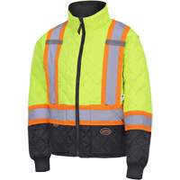 5016 Manteau matelass&eacute; pour cong&eacute;lateur, Polyester, Noir/Jaune lime haute visibilit&eacute;, T-petit Helyx Safety & Industrial Supplies