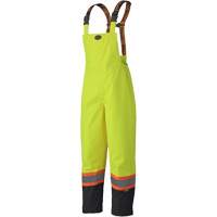 5405 300D Trilobal Ripstop Waterproof Bib Pants, Polyester, X-Small, High Visibility Lime-Yellow Helyx Safety & Industrial Supplies
