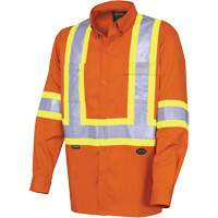 4441 Chemise de s&eacute;curit&eacute; &agrave; manches longues ultra respirante, Coton, Petit, Orange haute visibilit&eacute; Helyx Safety & Industrial Supplies