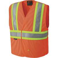 6914A Flame Resistant Safety Vest, High Visibility Orange, Medium/Small, Polyester Helyx Safety & Industrial Supplies