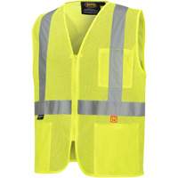 6944 FR Safety Vest, High Visibility Lime-Yellow, Small, Polyester Helyx Safety & Industrial Supplies