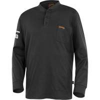 332 FR Interlock Henley Shirt, Small, Black Helyx Safety & Industrial Supplies
