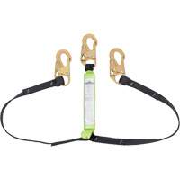 SA-64000-6 Shock Absorbing Lanyard, 6', Snap Hook Center, Snap Hook Leg Ends, Polyester Helyx Safety & Industrial Supplies