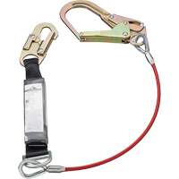 SA-5502-4 Shock Absorbing Lanyard, 4', Rebar Hook Center, Snap Hook Leg Ends, Polyester Helyx Safety & Industrial Supplies