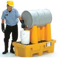 Syst&egrave;me de confinement Ultra-Drum pour 1 baril avec drain, 52" lo x 29" la x 49,5" ha, 750 gal. US Capacit&eacute; Helyx Safety & Industrial Supplies