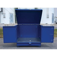 Palette de d&eacute;versement en acier avec couvercle rigide S-4 Ultra, 61" lo x 54,4" la x 52" h, Capacit&eacute; de charge 4700 lb Helyx Safety & Industrial Supplies