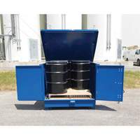 Palette de d&eacute;versement en acier avec couvercle rigide S-4 Ultra, 61" lo x 54,4" la x 52" h, Capacit&eacute; de charge 4700 lb Helyx Safety & Industrial Supplies
