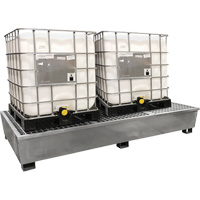 Ultra-Twin IBC Spill Pallet en acier, Capacit&eacute; de d&eacute;versement 370 gal. US, 103,8" x 26,8" x 51,1" Helyx Safety & Industrial Supplies
