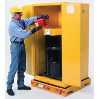 Single Drum Ultra-Safety Cabinet Bladder System, 37,8" lo x 37,8" la x 6,3" h, Capacit&eacute; de charge 1500 lb Helyx Safety & Industrial Supplies