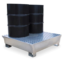 4-Drum Steel Ultra-Spill Pallet&reg;, 68 US gal. Spill Capacity, 49.1" x 47.1" x 10.9" Helyx Safety & Industrial Supplies