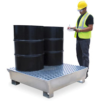 4-Drum Steel Ultra-Spill Pallet&reg;, 68 US gal. Spill Capacity, 49.1" x 47.1" x 10.9" Helyx Safety & Industrial Supplies