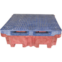 4-Drum Ultra-Spill King&reg; Flat Deck Spill Pallet, 85 US gal. Spill Capacity, 51" x 51" x 17.5" Helyx Safety & Industrial Supplies