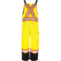 TO1 Winter Traffic Overalls, Polyester, Small, Black/High Visibility Lime-Yellow Helyx Safety & Industrial Supplies