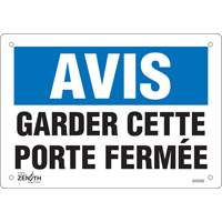 Enseigne  Porte ferm&eacute;e , 7" x 10", Vinyle, Français Helyx Safety & Industrial Supplies