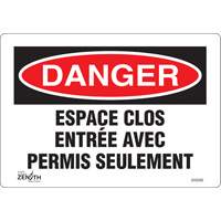 Enseigne  Espace clos , 7" x 10", Vinyle, Français Helyx Safety & Industrial Supplies
