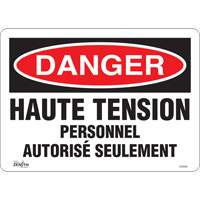 Enseigne  Haute tension , 10" x 14", Vinyle, Français Helyx Safety & Industrial Supplies