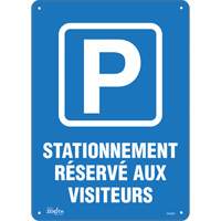 Enseigne  Stationnement r&eacute;serv&eacute; aux visiteurs , 10" x 14", Plastique, Français avec pictogramme Helyx Safety & Industrial Supplies