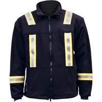 Veste FR ray&eacute;e en molleton &agrave; fermeture &agrave; glissi&egrave;re compl&egrave;te, Petit, Bleu marin Helyx Safety & Industrial Supplies