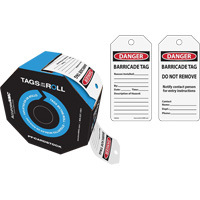 Danger Barricade Tags, Cardstock, 3" W x 6-1/4" H, English Helyx Safety & Industrial Supplies