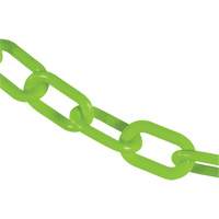 Chaîne de s&eacute;curit&eacute; en plastique robuste, Vert, Maillon de 2", 100' de long Helyx Safety & Industrial Supplies