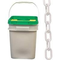 Chaîne de s&eacute;curit&eacute; en plastique robuste, Blanc, Maillon de 2", 120' de long Helyx Safety & Industrial Supplies
