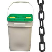 Chaîne de s&eacute;curit&eacute; en plastique robuste, Noir, Maillon de 2", 120' de long Helyx Safety & Industrial Supplies