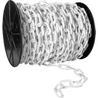 Chaîne de s&eacute;curit&eacute; en plastique robuste, Orange, Maillon de 2", 120' de long Helyx Safety & Industrial Supplies