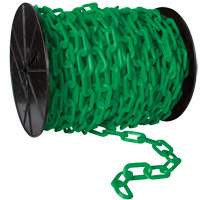 Chaîne de s&eacute;curit&eacute; en plastique robuste, Jaune, Maillon de 2", 100' de long Helyx Safety & Industrial Supplies