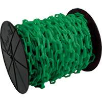 Chaîne de s&eacute;curit&eacute; en plastique robuste, Vert, Maillon de 2", 100' de long Helyx Safety & Industrial Supplies