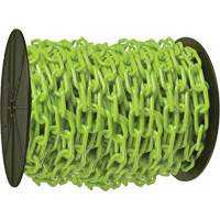 Chaîne de s&eacute;curit&eacute; en plastique robuste, Vert, Maillon de 2", 100' de long Helyx Safety & Industrial Supplies