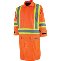 Imperm&eacute;able long avec capuchon amovible, Nylon/PVC, Petit, Orange haute visibilit&eacute; Helyx Safety & Industrial Supplies