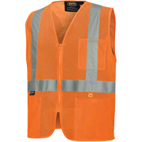 6943 Flame-Resistant Mesh Safety Vest, High Visibility Orange, Small, Polyester Helyx Safety & Industrial Supplies