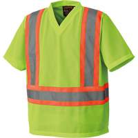 5993P T-shirt de s&eacute;curit&eacute; en maille, Polyester, Petit, Jaune lime haute visibilit&eacute; Helyx Safety & Industrial Supplies