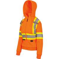 6924W Chandail &agrave; capuchon en molleton avec fermeture &agrave; glissi&egrave;re, Polyester, T-petit, Orange haute visibilit&eacute; Helyx Safety & Industrial Supplies