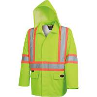 5628 Manteau de s&eacute;curit&eacute; imperm&eacute;able The Rock, Polyester/Polyur&eacute;thane, Jaune lime haute visibilit&eacute;, Petit Helyx Safety & Industrial Supplies