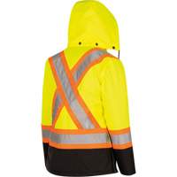 5021BBW Manteau 7 en 1 imperm&eacute;able pour femmes avec capuchon, Polyester/Polyur&eacute;thane, Jaune lime haute visibilit&eacute;, T-petit Helyx Safety & Industrial Supplies