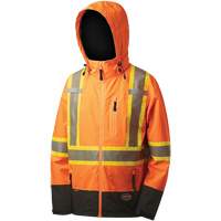 5220 Manteau de s&eacute;curit&eacute; imperm&eacute;able &agrave; coquille souple de premi&egrave;re qualit&eacute;, Polyester, Orange haute visibilit&eacute;, 2T-Grand Helyx Safety & Industrial Supplies