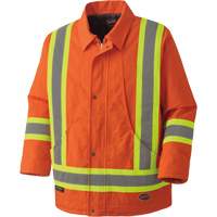 5537A Parka de s&eacute;curit&eacute; matelass&eacute; en canevas de coton, Orange haute visibilit&eacute;, Petit Helyx Safety & Industrial Supplies