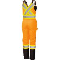 5040BBW Women's High-Visibility Waterproof Safety Overalls, Polyester, X-Small, Black/High Visibility Orange Helyx Safety & Industrial Supplies