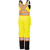 5041BBW Women's High-Visibility Waterproof Safety Overalls, Polyester, X-Small, Black/High Visibility Lime-Yellow Helyx Safety & Industrial Supplies
