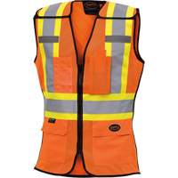 486 Women's High-Visibility Safety Tear-Away Vest, High Visibility Orange, X-Small, Polyester Helyx Safety & Industrial Supplies