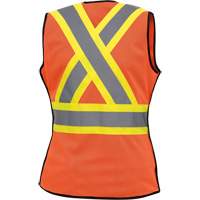 486 Women's High-Visibility Safety Tear-Away Vest, High Visibility Orange, X-Small, Polyester Helyx Safety & Industrial Supplies