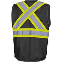 6959BK Veste de s&eacute;curit&eacute; haute visibilit&eacute; en tricot chaîne avec fermeture &agrave; glissi&egrave;re, Noir, T-petit, Polyester Helyx Safety & Industrial Supplies