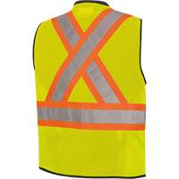 6895 Veste de s&eacute;curit&eacute; haute visibilit&eacute; bicolore avec fermeture &agrave; glissi&egrave;re sur tout le devant, Noir/Jaune lime haute visibilit&eacute;, 2T-Grand/3T-Grand, Polyester Helyx Safety & Industrial Supplies