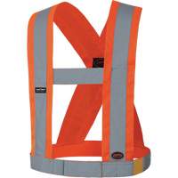 5491 High-Visibility 4" Wide Adjustable Safety Sash, Meets/Exceeds CSA Z96 Class 2 - Level 2, High Visibility Orange, Silver Reflective Colour, One Size Helyx Safety & Industrial Supplies